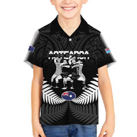 New Zealand And Fiji Tapa Rugby Family Matching Tank Maxi Dress and Hawaiian Shirt Haka Dance Mix Cibi Dance Together LT14 Son's Shirt Black - Polynesian Pride