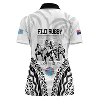 New Zealand And Fiji Tapa Rugby Women Polo Shirt Haka Dance Mix Cibi Dance Together LT14 - Polynesian Pride