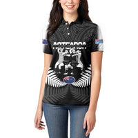 New Zealand And Fiji Tapa Rugby Women Polo Shirt Haka Dance Mix Cibi Dance Together LT14 - Polynesian Pride