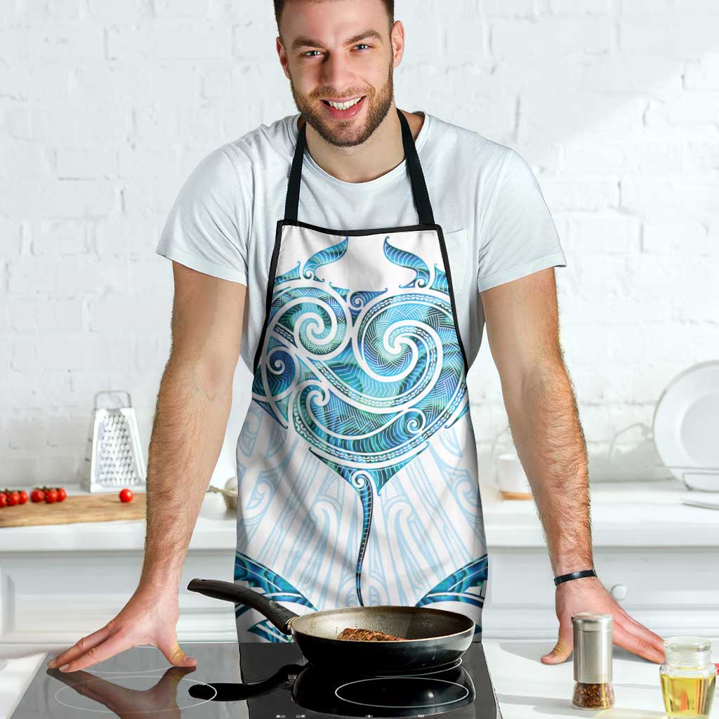 New Zealand Manta Ray Tattoo Apron Aotearoa Maori Haehae Paua Shell - Polynesian Pride