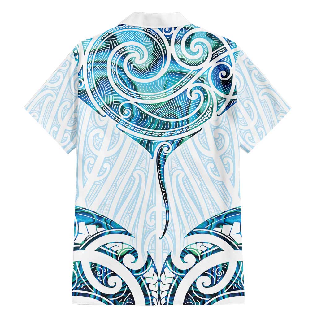 New Zealand Manta Ray Tattoo Family Matching Long Sleeve Bodycon Dress and Hawaiian Shirt Aotearoa Maori Haehae Paua Shell LT14 - Polynesian Pride