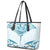 New Zealand Manta Ray Tattoo Leather Tote Bag Aotearoa Maori Haehae Paua Shell - Polynesian Pride