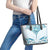 New Zealand Manta Ray Tattoo Leather Tote Bag Aotearoa Maori Haehae Paua Shell - Polynesian Pride