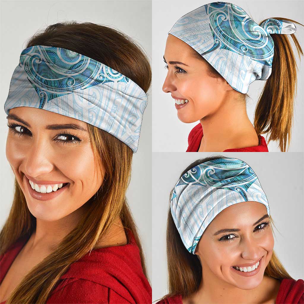 New Zealand Manta Ray Tattoo Neck Gaiter Aotearoa Maori Haehae Paua Shell - Polynesian Pride