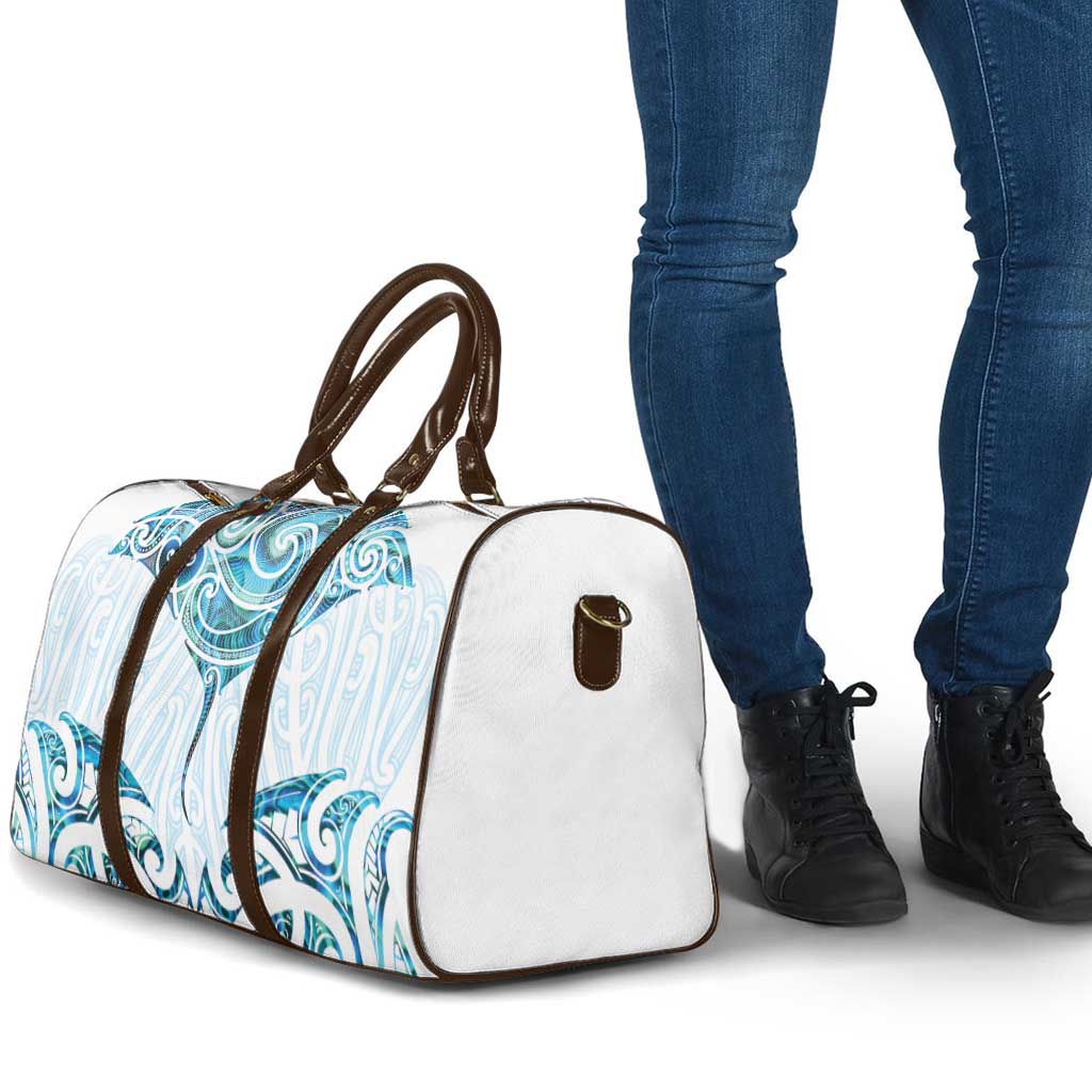 New Zealand Manta Ray Tattoo Travel Bag Aotearoa Maori Haehae Paua Shell - Polynesian Pride