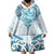 New Zealand Manta Ray Tattoo Wearable Blanket Hoodie Aotearoa Maori Haehae Paua Shell - Polynesian Pride