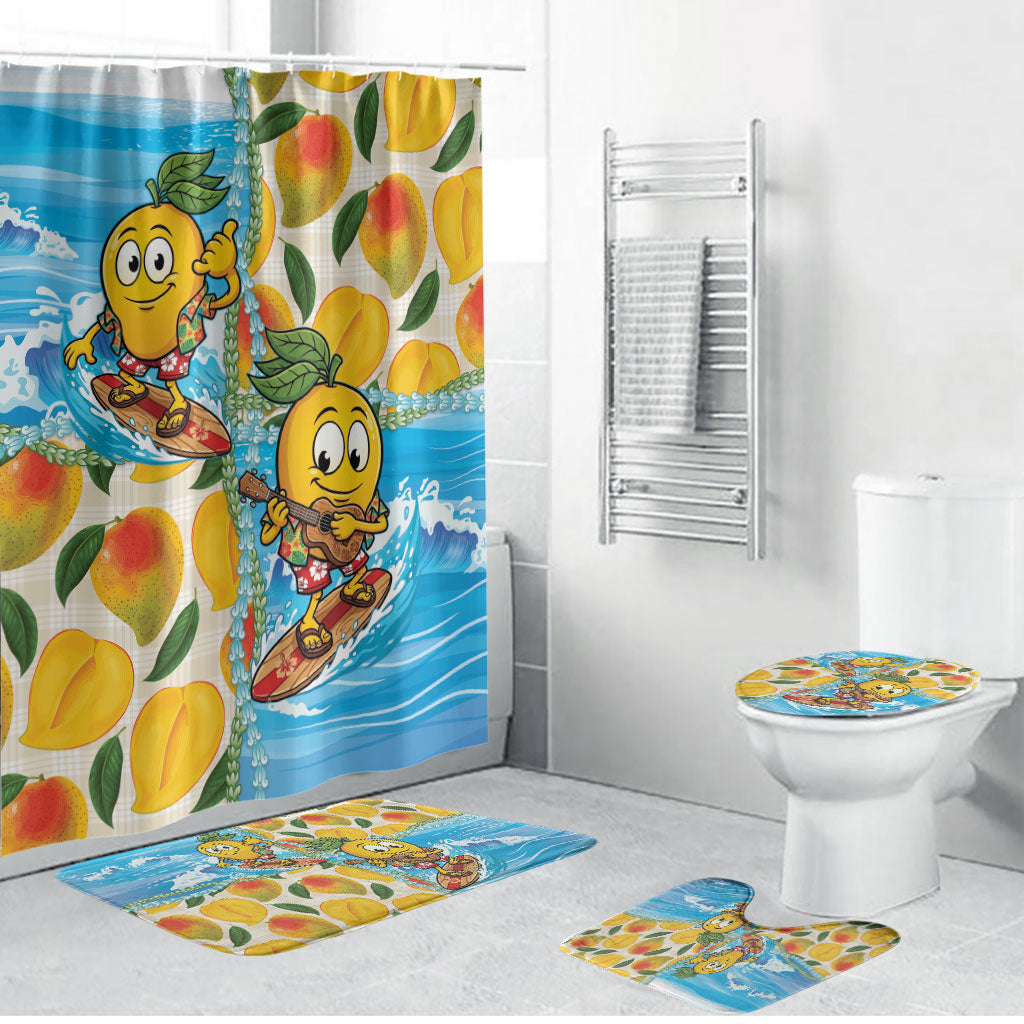 Aloha Hawaii Summer Bathroom Set Hawaiian Lei Surfing Mango Palaka Motifs
