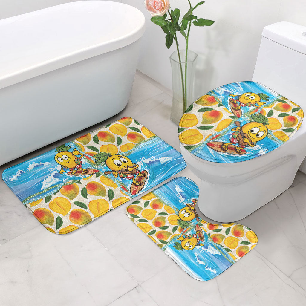 Aloha Hawaii Summer Bathroom Set Hawaiian Lei Surfing Mango Palaka Motifs