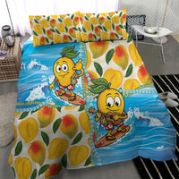 Aloha Hawaii Summer Bedding Set Hawaiian Lei Surfing Mango Palaka Motifs