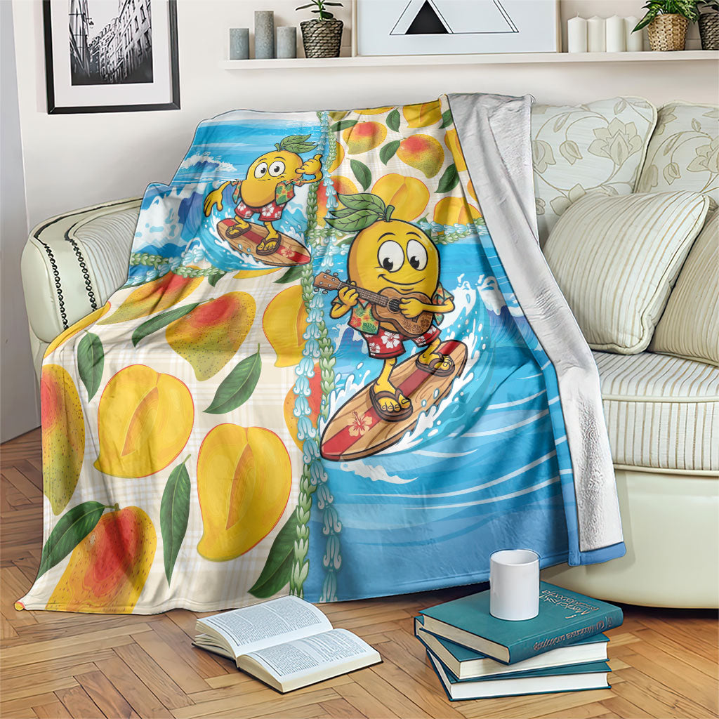 Aloha Hawaii Summer Blanket Hawaiian Lei Surfing Mango Palaka Motifs