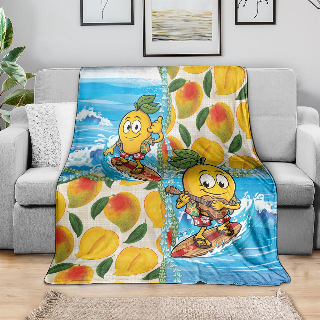 Aloha Hawaii Summer Blanket Hawaiian Lei Surfing Mango Palaka Motifs