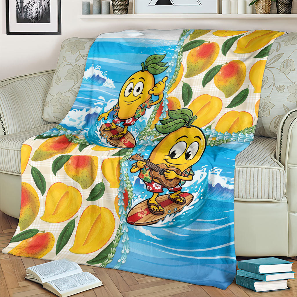 Aloha Hawaii Summer Blanket Hawaiian Lei Surfing Mango Palaka Motifs