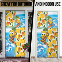 Aloha Hawaii Summer Door Cover Hawaiian Lei Surfing Mango Palaka Motifs