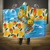 Aloha Hawaii Summer Hooded Blanket Hawaiian Lei Surfing Mango Palaka Motifs