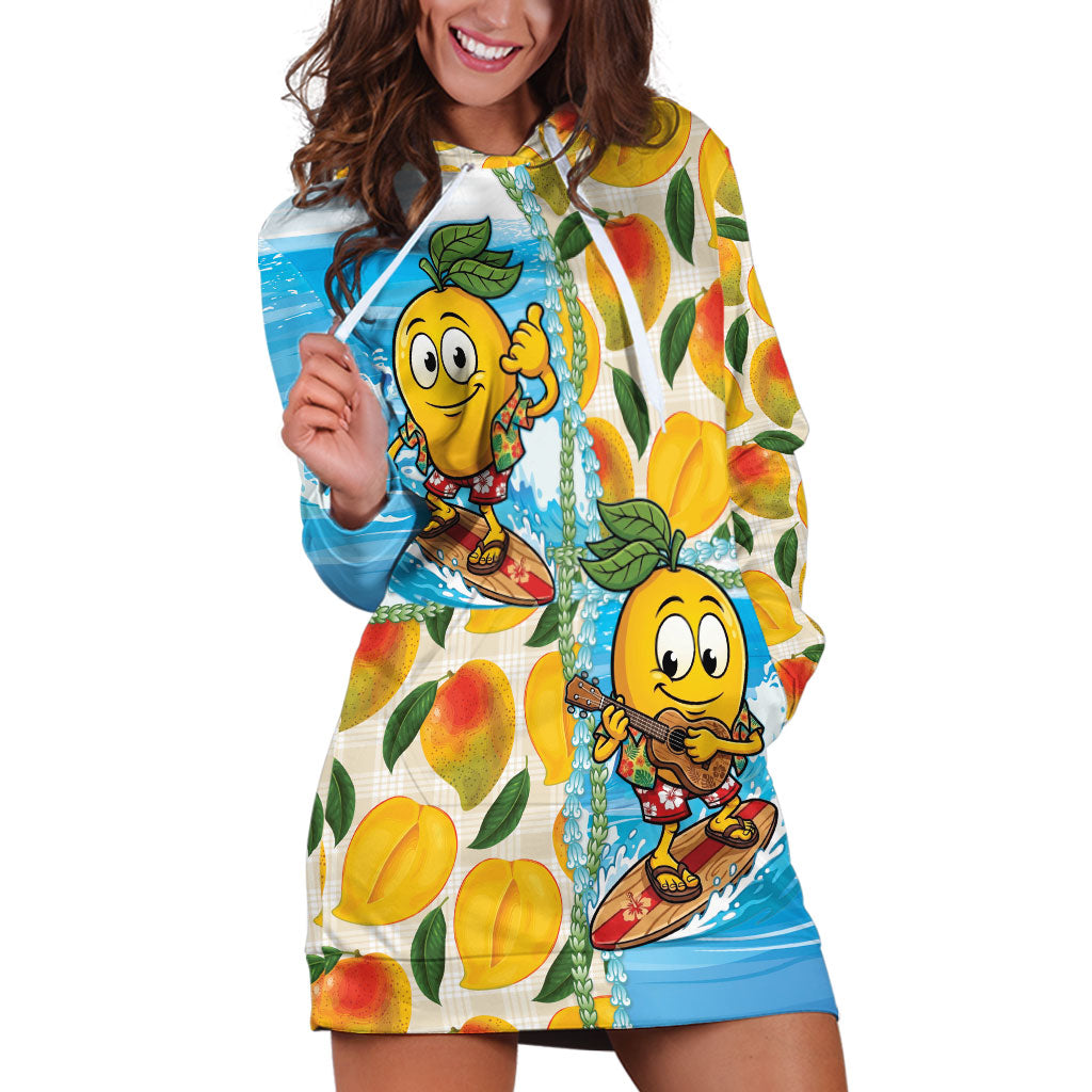 Aloha Hawaii Summer Hoodie Dress Hawaiian Lei Surfing Mango Palaka Motifs