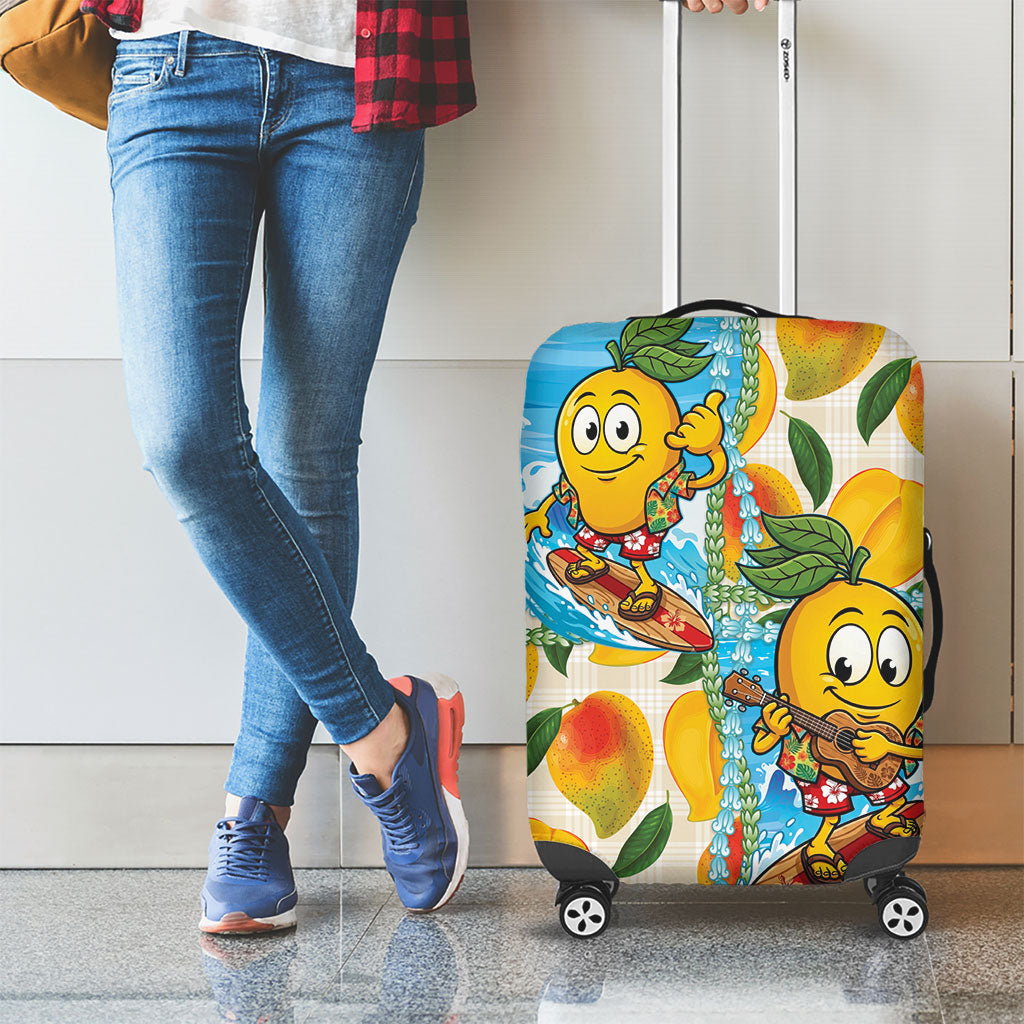 Aloha Hawaii Summer Luggage Cover Hawaiian Lei Surfing Mango Palaka Motifs