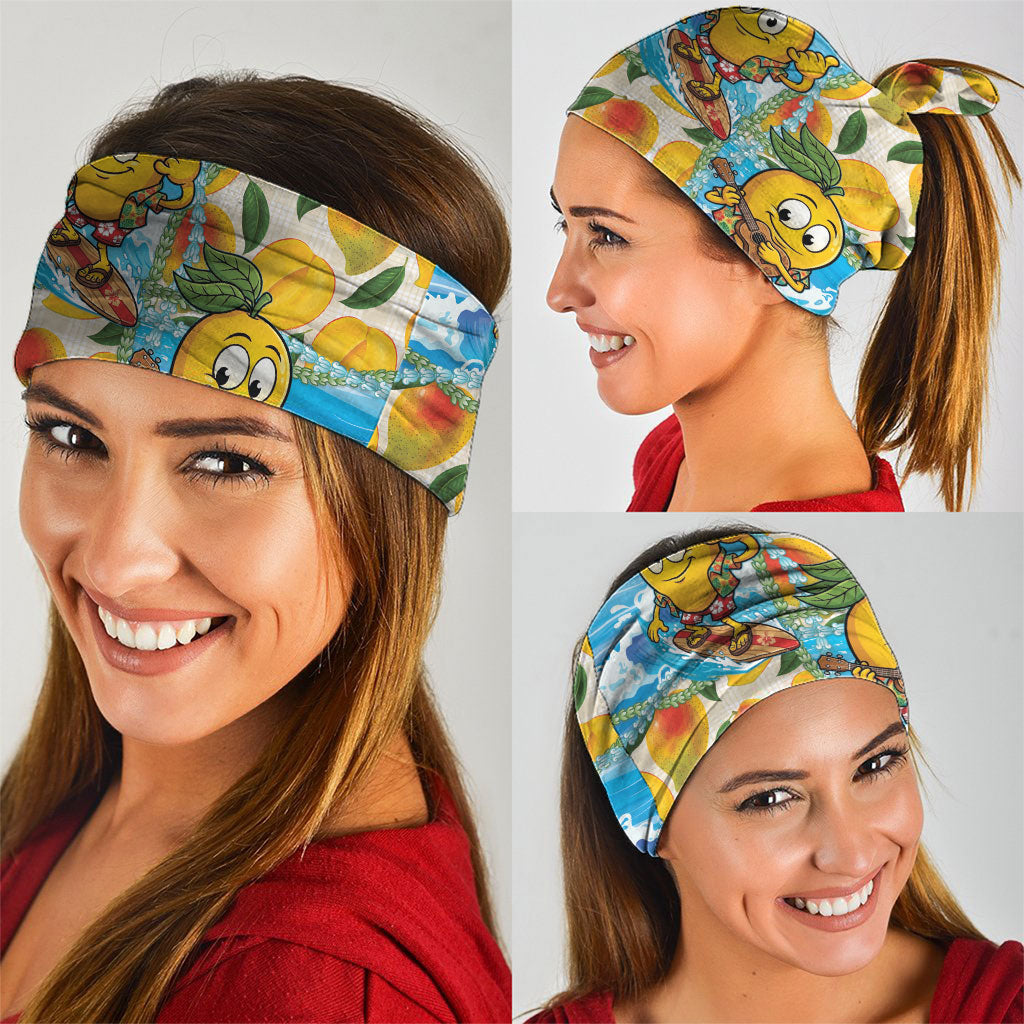 Aloha Hawaii Summer Neck Gaiter Hawaiian Lei Surfing Mango Palaka Motifs
