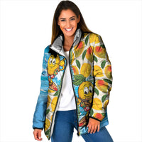 Aloha Hawaii Summer Padded Jacket Hawaiian Lei Surfing Mango Palaka Motifs
