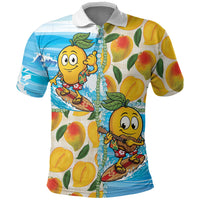 Aloha Hawaii Summer Polo Shirt Hawaiian Lei Surfing Mango Palaka Motifs
