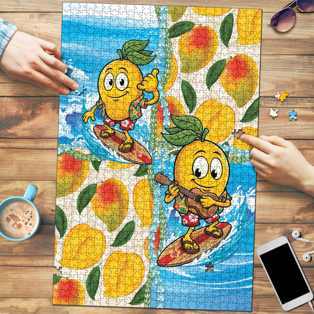Aloha Hawaii Summer Puzzle Hawaiian Lei Surfing Mango Palaka Motifs
