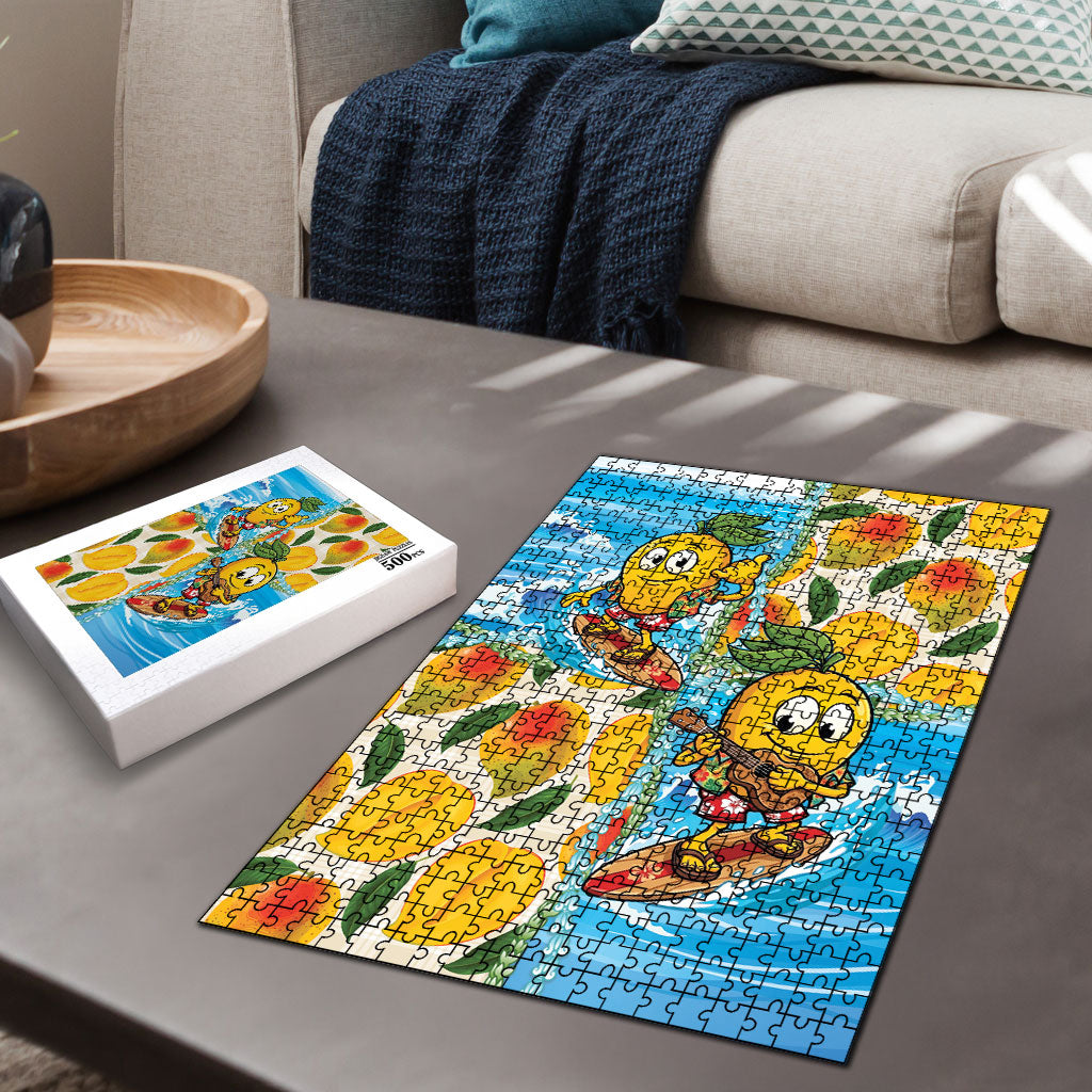 Aloha Hawaii Summer Puzzle Hawaiian Lei Surfing Mango Palaka Motifs