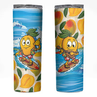 Aloha Hawaii Summer Skinny Tumbler Hawaiian Lei Surfing Mango Palaka Motifs