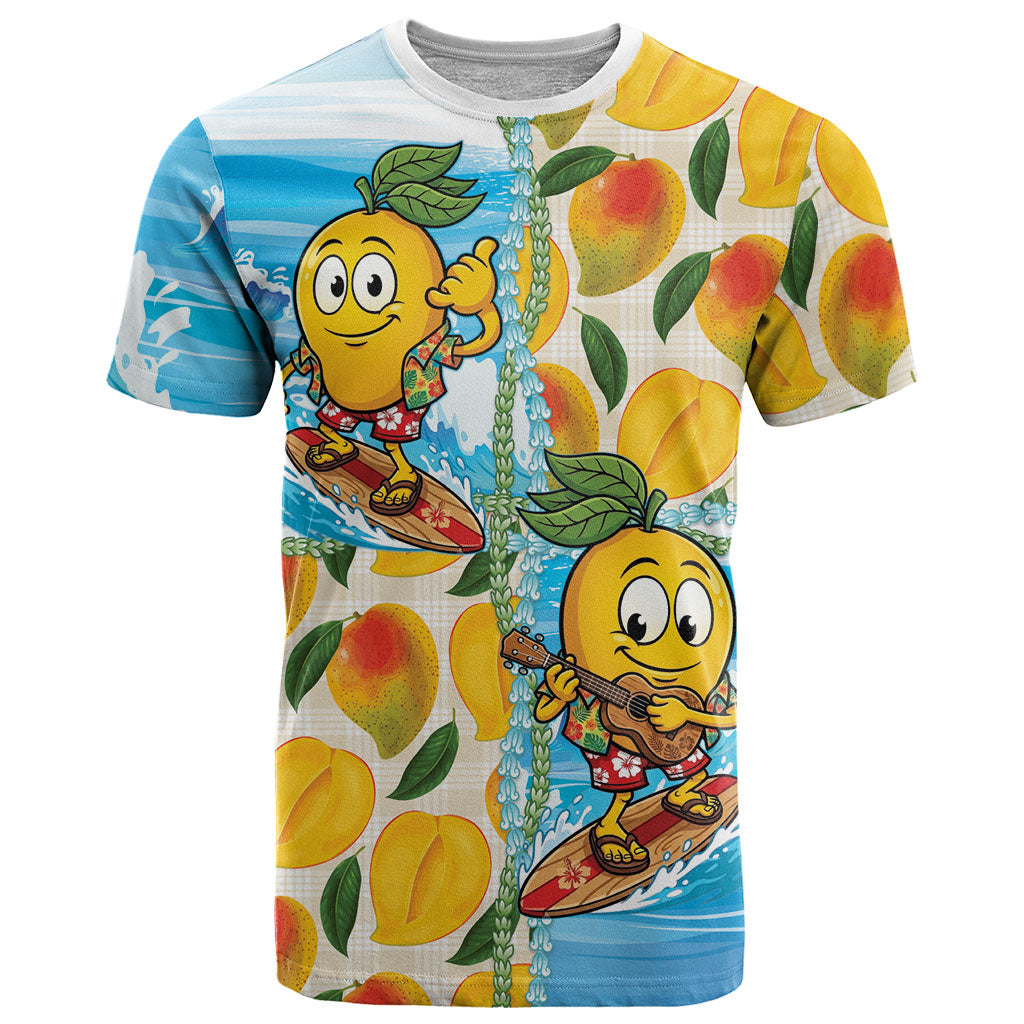Aloha Hawaii Summer T Shirt Hawaiian Lei Surfing Mango Palaka Motifs