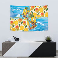 Aloha Hawaii Summer Tapestry Hawaiian Lei Surfing Mango Palaka Motifs
