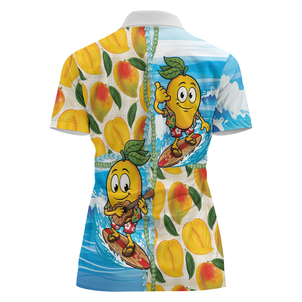 Aloha Hawaii Summer Women Polo Shirt Hawaiian Lei Surfing Mango Palaka Motifs