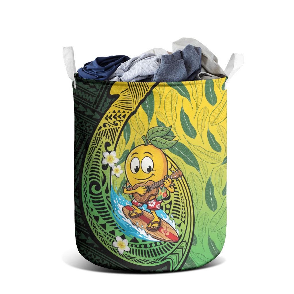 Hawaii Surfing Mango Laundry Basket Manako Polynesian Fish Hook