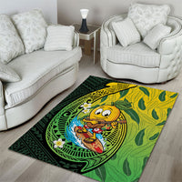 Hawaii Surfing Mango Area Rug Manako Polynesian Fish Hook