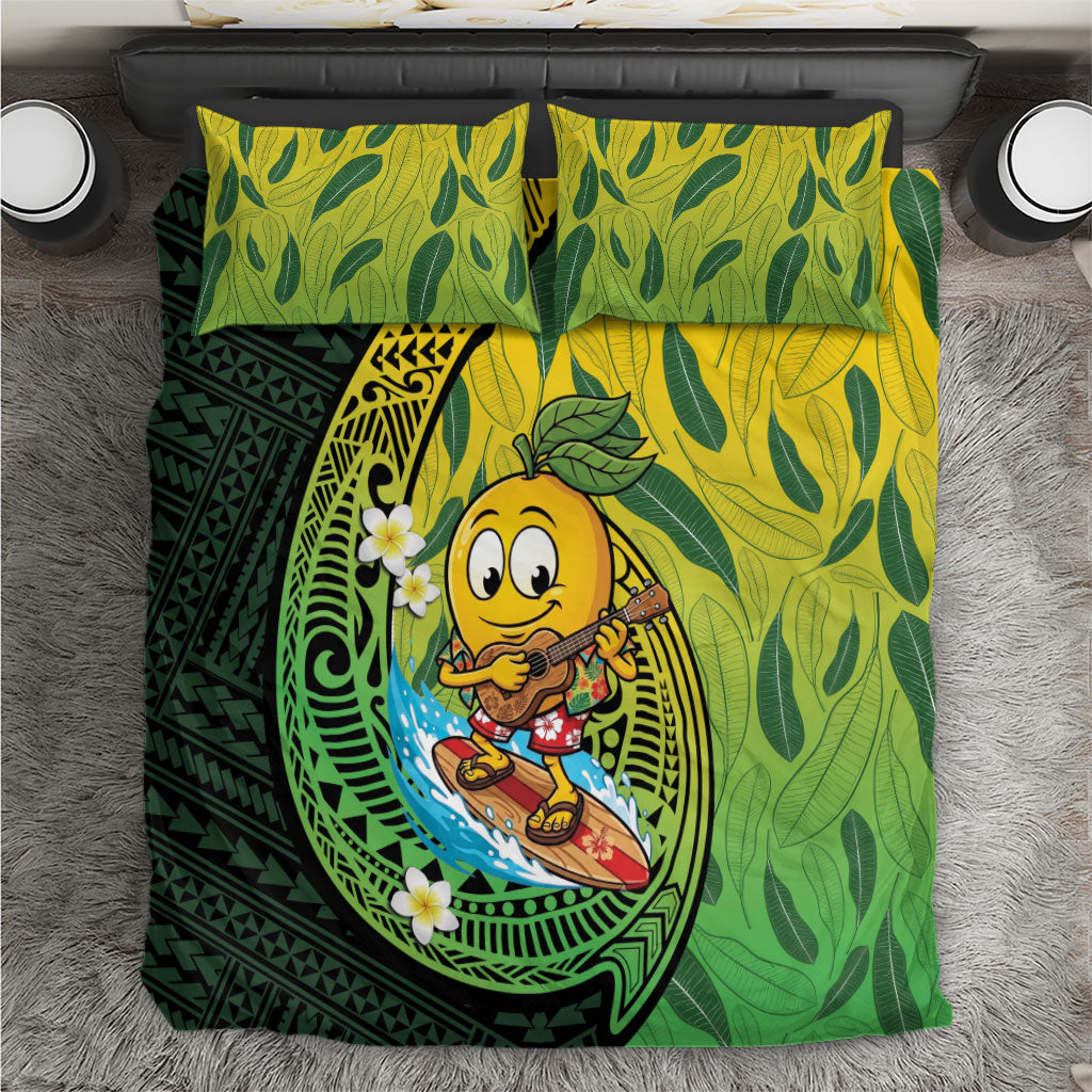 Hawaii Surfing Mango Bedding Set Manako Polynesian Fish Hook