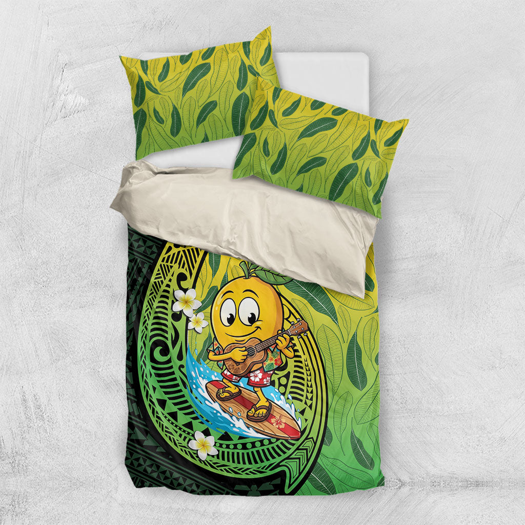 Hawaii Surfing Mango Bedding Set Manako Polynesian Fish Hook