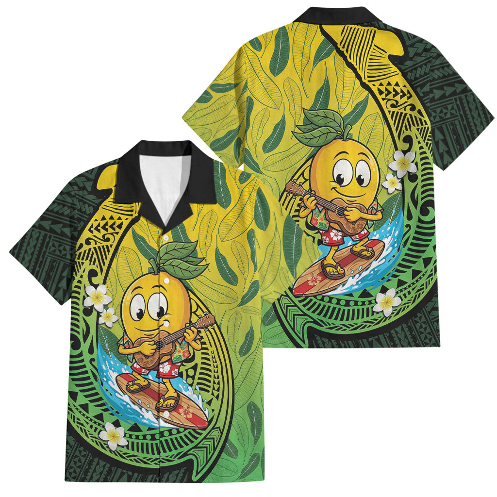 Hawaii Surfing Mango Family Matching Long Sleeve Bodycon Dress and Hawaiian Shirt Manako Polynesian Fish Hook