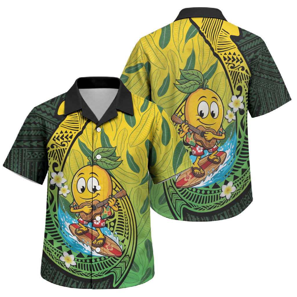 Hawaii Surfing Mango Family Matching Short Sleeve Bodycon Dress and Hawaiian Shirt Manako Polynesian Fish Hook