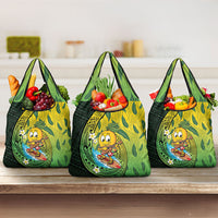 Hawaii Surfing Mango Grocery Bag Manako Polynesian Fish Hook