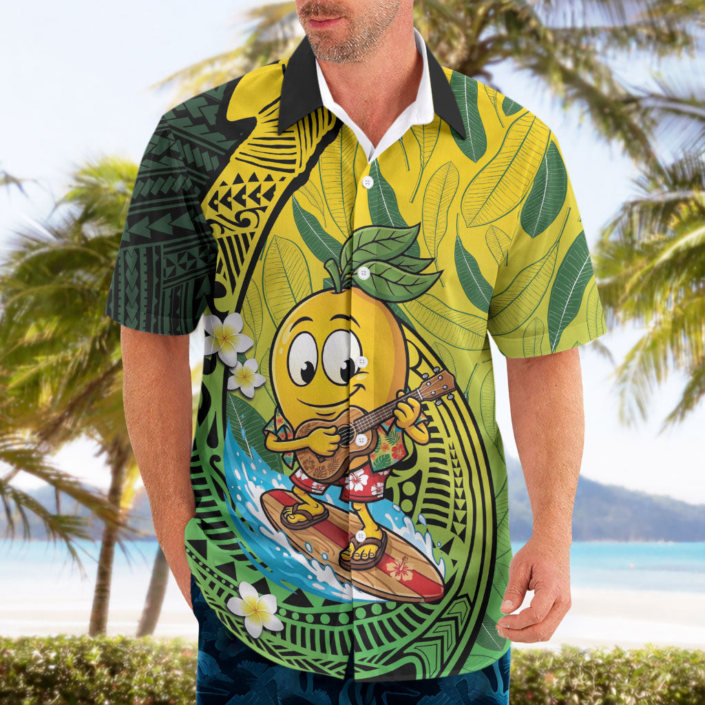 Hawaii Surfing Mango Hawaiian Shirt Manako Polynesian Fish Hook