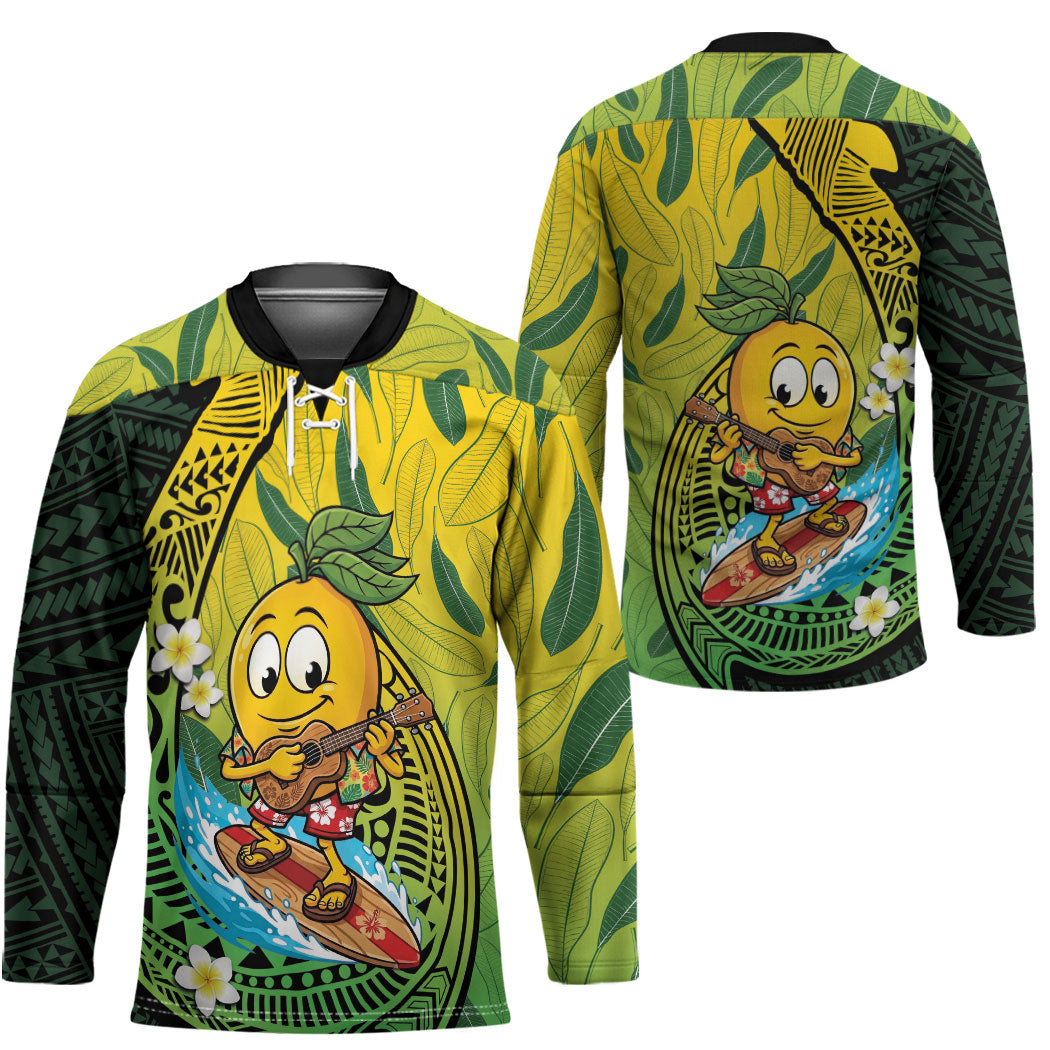 Hawaii Surfing Mango Hockey Jersey Manako Polynesian Fish Hook