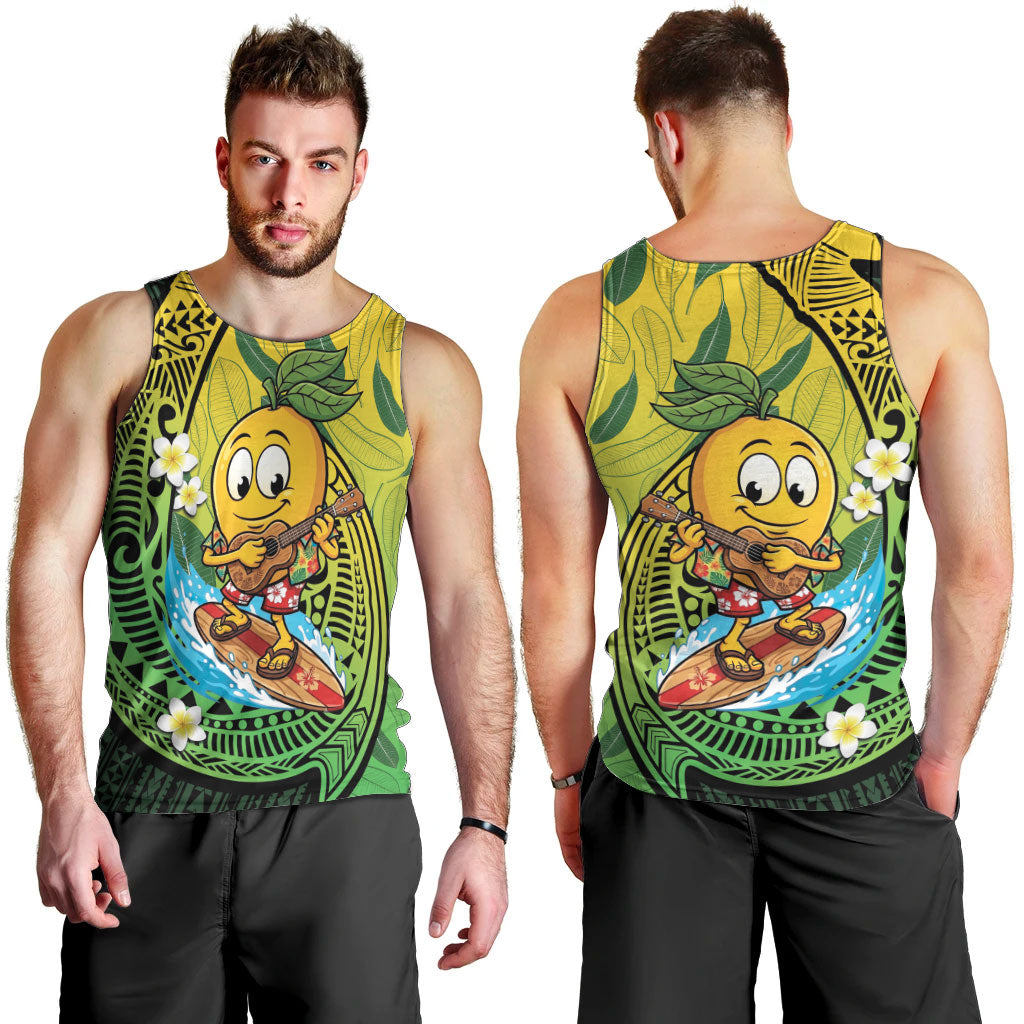 Hawaii Surfing Mango Men Tank Top Manako Polynesian Fish Hook