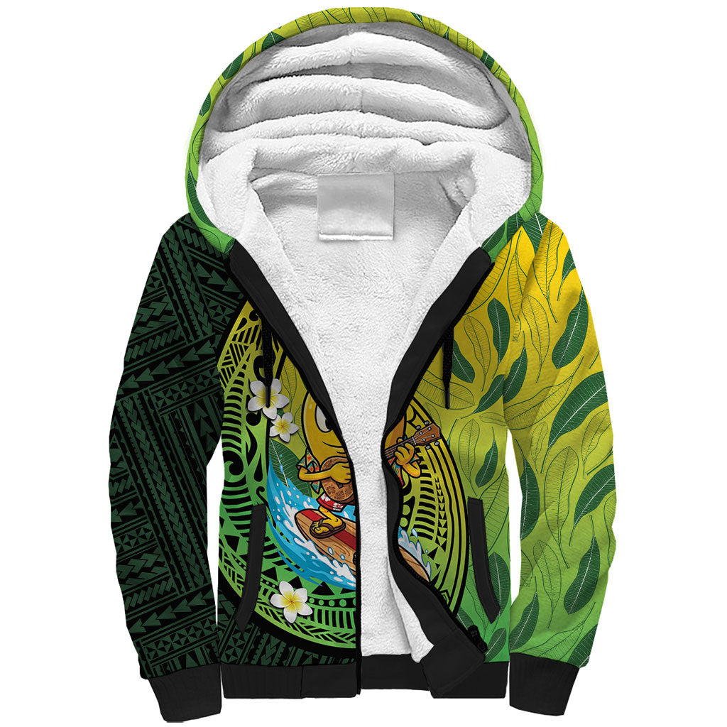 Hawaii Surfing Mango Sherpa Hoodie Manako Polynesian Fish Hook