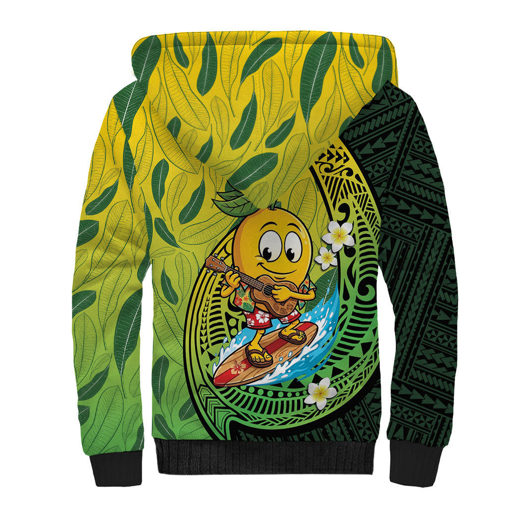 Hawaii Surfing Mango Sherpa Hoodie Manako Polynesian Fish Hook