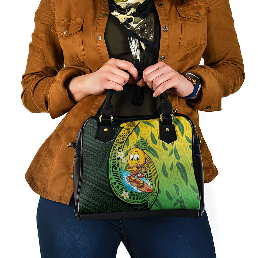 Hawaii Surfing Mango Shoulder Handbag Manako Polynesian Fish Hook