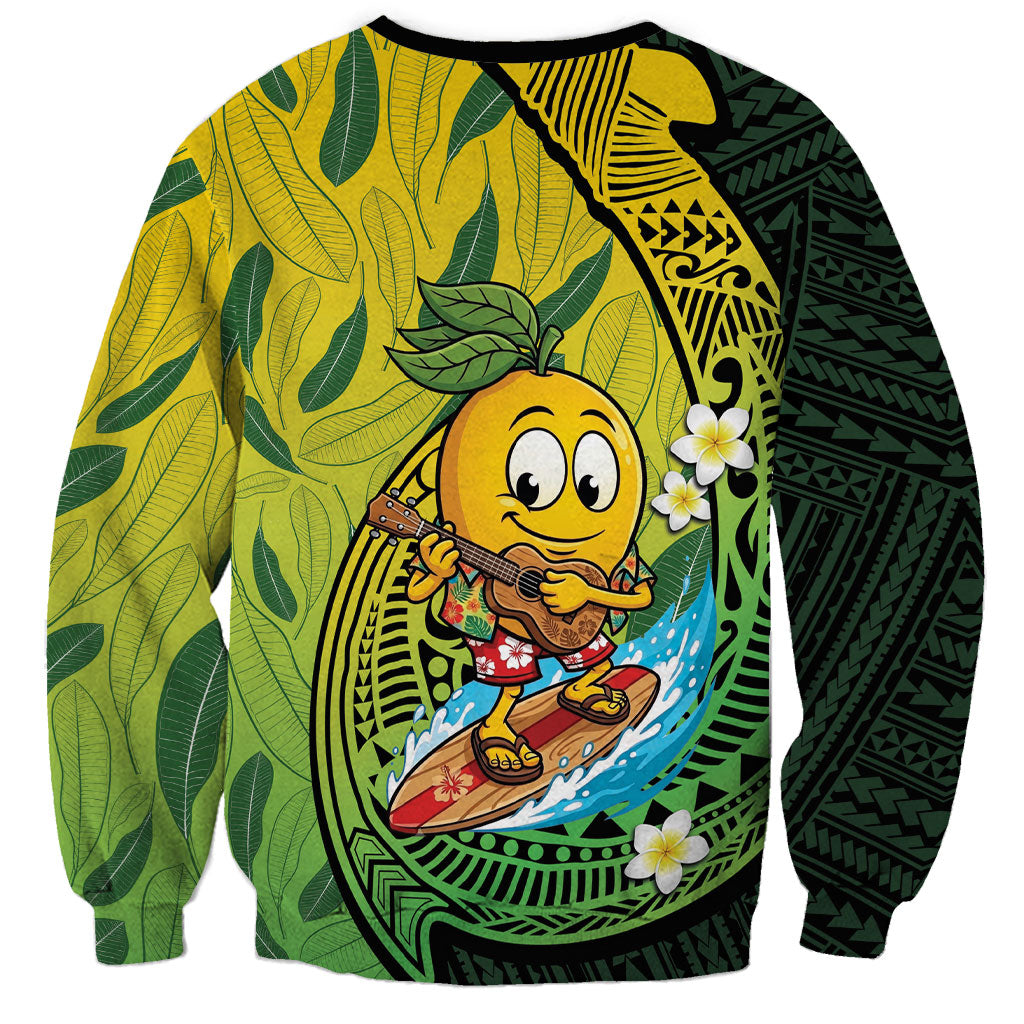 Hawaii Surfing Mango Sweatshirt Manako Polynesian Fish Hook
