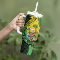 Hawaii Surfing Mango Tumbler With Handle Manako Polynesian Fish Hook
