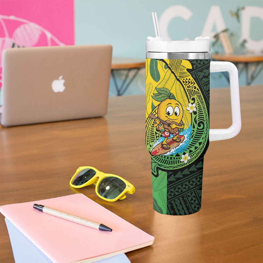 Hawaii Surfing Mango Tumbler With Handle Manako Polynesian Fish Hook