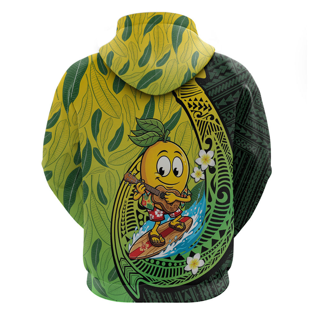 Hawaii Surfing Mango Zip Hoodie Manako Polynesian Fish Hook