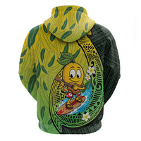 Hawaii Surfing Mango Zip Hoodie Manako Polynesian Fish Hook