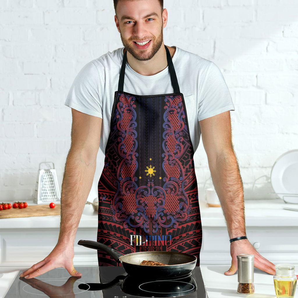 Filipino Barong Tagalog Inspired Apron Mabuhay Philippines Festival Polynesian Pattern LT14 - Polynesian Pride
