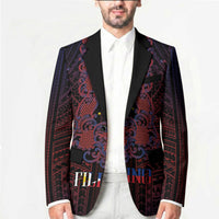 Filipino Barong Tagalog Inspired Personalised Blazer Mabuhay Philippines Festival Polynesian Pattern LT14 - Polynesian Pride