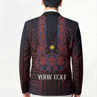 Filipino Barong Tagalog Inspired Personalised Blazer Mabuhay Philippines Festival Polynesian Pattern LT14 - Polynesian Pride